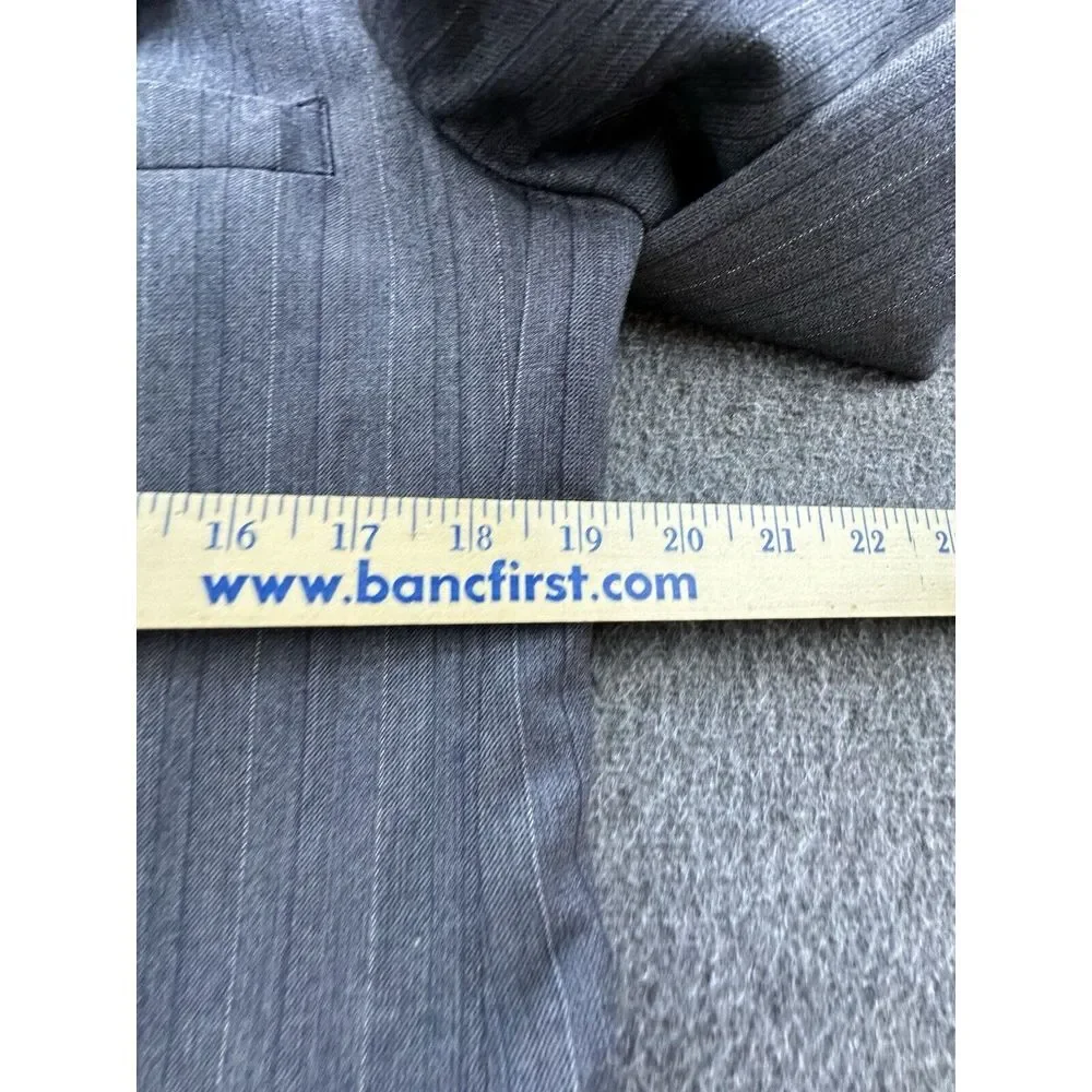 Sansabelt Jaymar Ruby Blazer Mens 38 Dark Gray Striped Wool Sports Coat Business